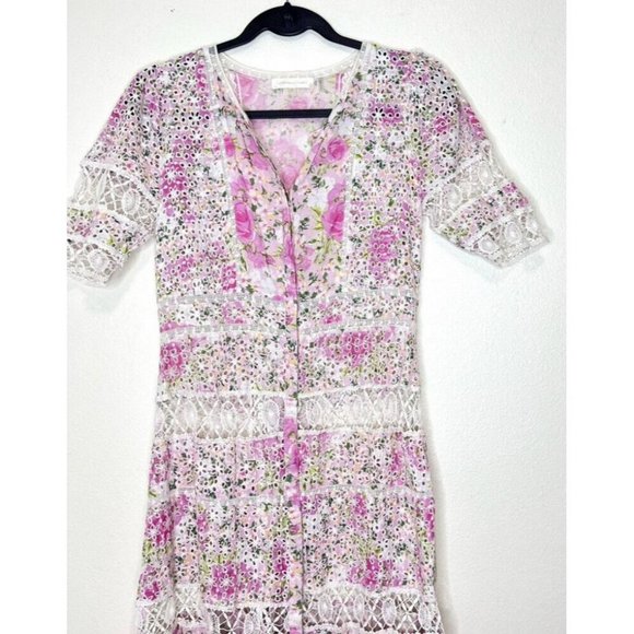 Love Shack Fancy Carmie Victorian Maxi Dress Floral Lace Size 6 - Picture 9 of 10